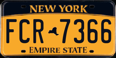 NY license plate FCR7366