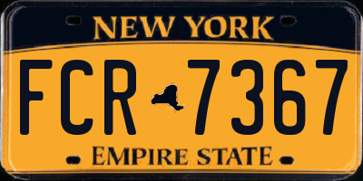 NY license plate FCR7367