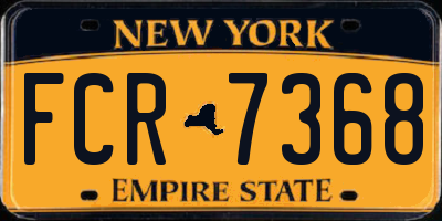 NY license plate FCR7368