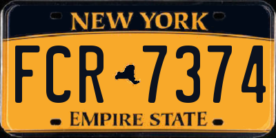 NY license plate FCR7374