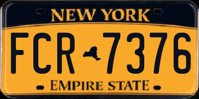 NY license plate FCR7376