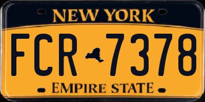 NY license plate FCR7378