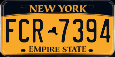 NY license plate FCR7394