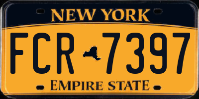 NY license plate FCR7397