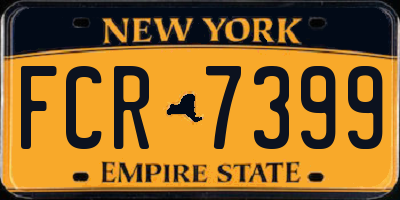 NY license plate FCR7399