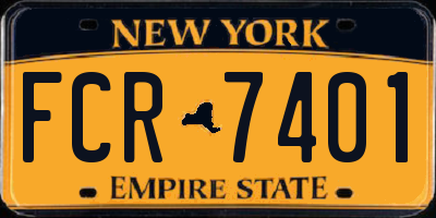 NY license plate FCR7401