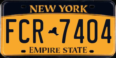 NY license plate FCR7404