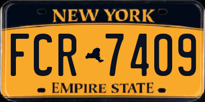 NY license plate FCR7409