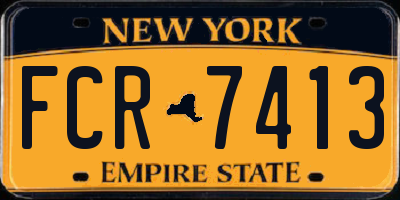NY license plate FCR7413