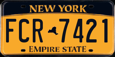 NY license plate FCR7421