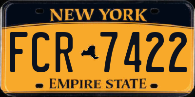 NY license plate FCR7422