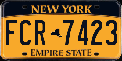 NY license plate FCR7423