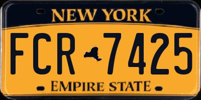 NY license plate FCR7425