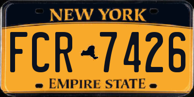 NY license plate FCR7426