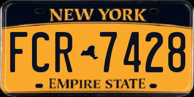 NY license plate FCR7428