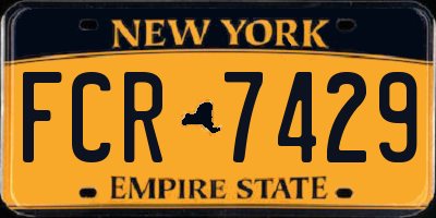 NY license plate FCR7429
