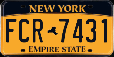 NY license plate FCR7431