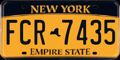 NY license plate FCR7435