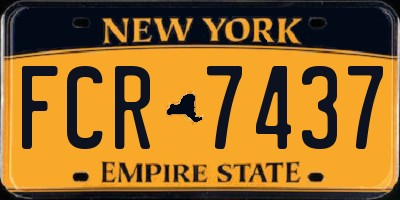 NY license plate FCR7437