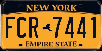 NY license plate FCR7441