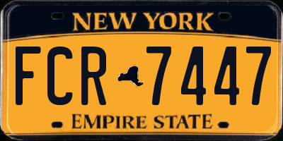 NY license plate FCR7447
