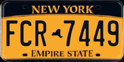 NY license plate FCR7449