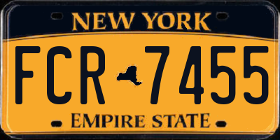 NY license plate FCR7455