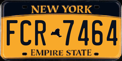 NY license plate FCR7464