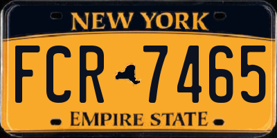 NY license plate FCR7465