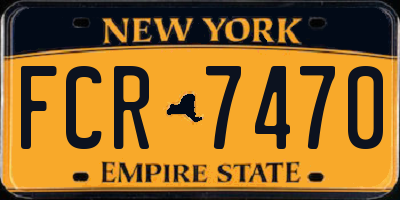 NY license plate FCR7470