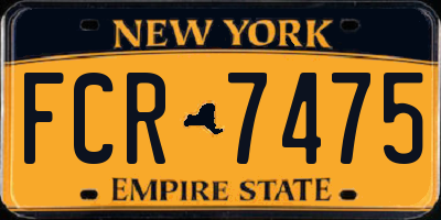 NY license plate FCR7475
