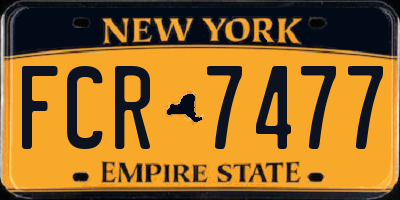 NY license plate FCR7477
