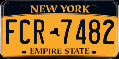 NY license plate FCR7482
