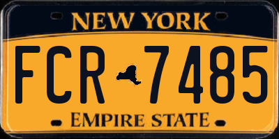 NY license plate FCR7485