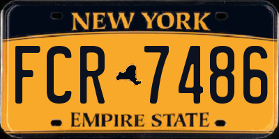 NY license plate FCR7486