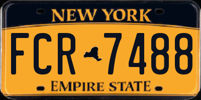 NY license plate FCR7488