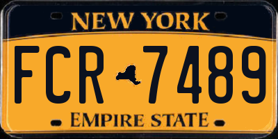 NY license plate FCR7489