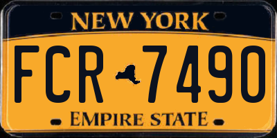 NY license plate FCR7490