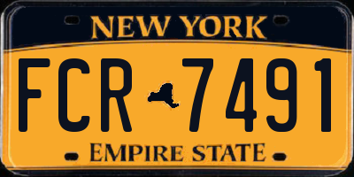 NY license plate FCR7491