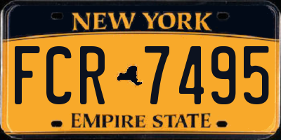 NY license plate FCR7495