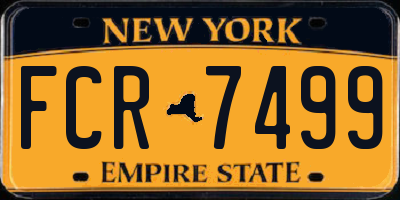 NY license plate FCR7499