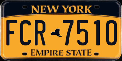 NY license plate FCR7510