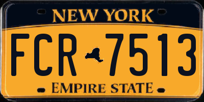 NY license plate FCR7513