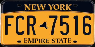 NY license plate FCR7516