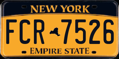 NY license plate FCR7526