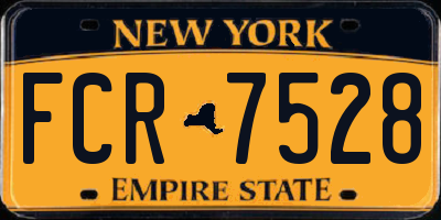 NY license plate FCR7528
