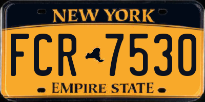NY license plate FCR7530