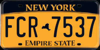 NY license plate FCR7537
