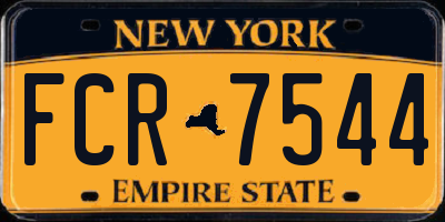 NY license plate FCR7544