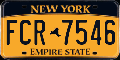 NY license plate FCR7546